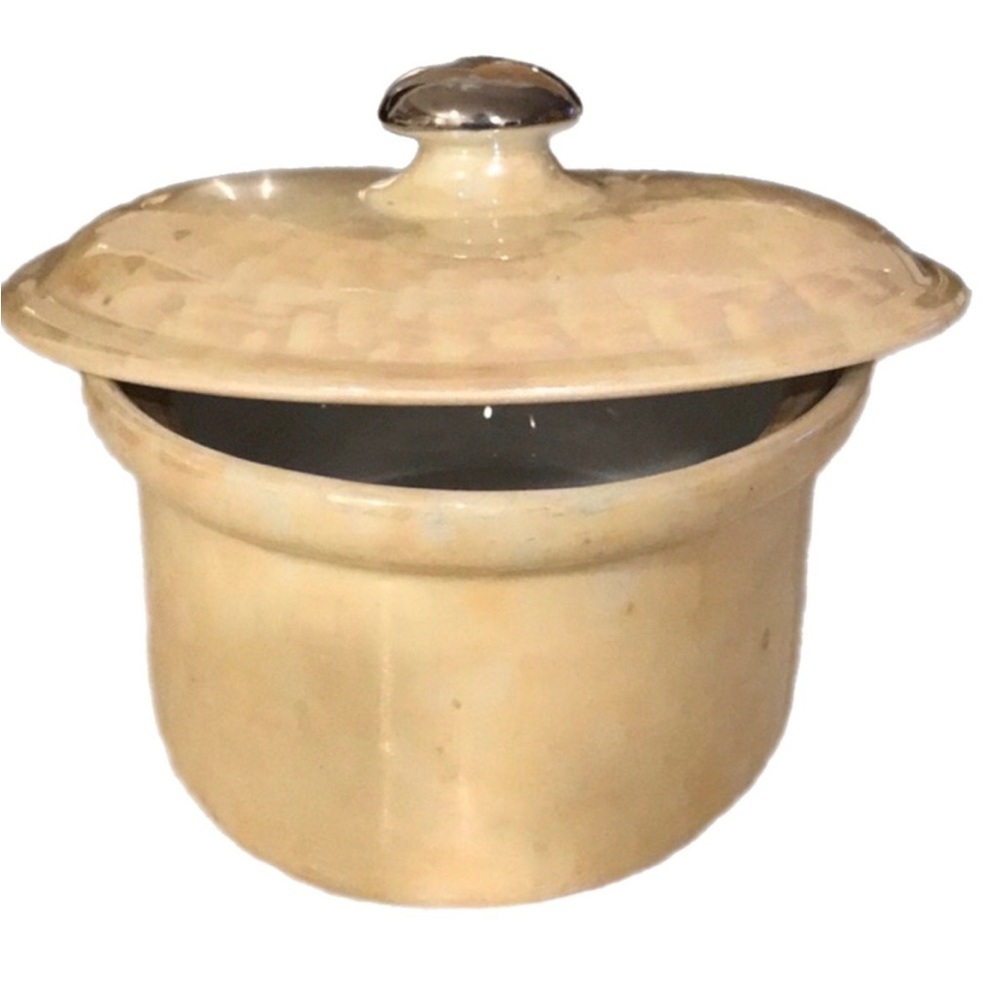 Yellow lidded Royal Rochester 50’s Stoneware Casserole Yellow Opalescent